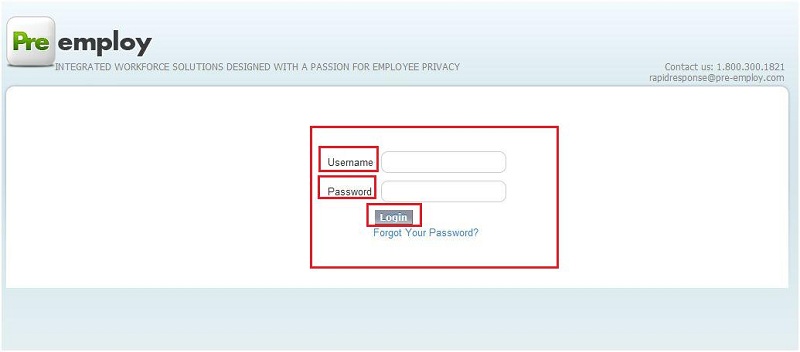 login page